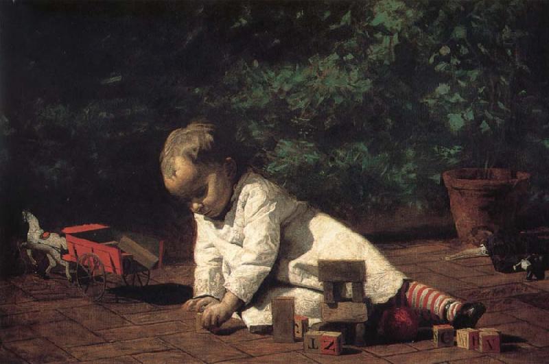 Thomas Eakins The Baby play on the floor oil painting image